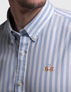 Camisa casual La Martina de algodón manga larga para hombre