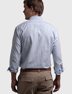 Camisa casual La Martina de algodón manga larga para hombre