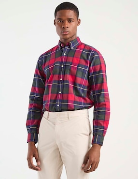 Camisa casual Polo Rl de algodón manga larga para hombre