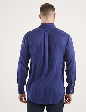 Camisa casual Polo Ralph Lauren de lino manga larga para hombre