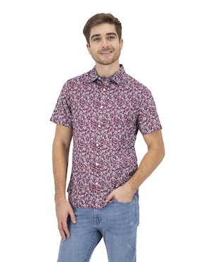 Camisa casual Nautica Jeans de algodón manga corta para hombre
