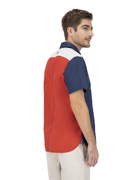 Camisa casual Nautica Jeans de algodón manga corta para hombre