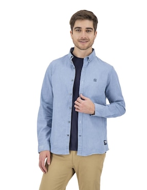 Camisa casual Nautica Jeans de algodón manga larga para hombre