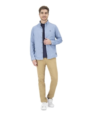 Camisa casual Nautica Jeans de algodón manga larga para hombre