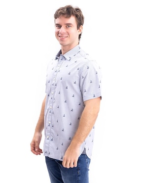 Camisa casual Nautica Jeans de algodón manga corta para hombre