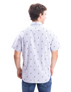 Camisa casual Nautica Jeans de algodón manga corta para hombre