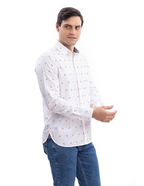 Camisa casual Nautica Jeans de algodón manga larga para hombre