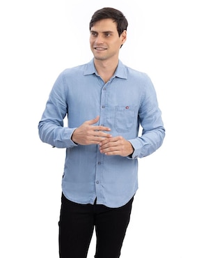 Camisa casual Nautica Jeans manga larga para hombre