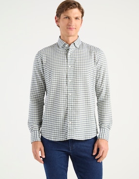 Camisa casual Scappino de algodón manga larga para hombre