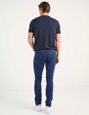 Jeans straight Scappino lavado obscuro para hombre