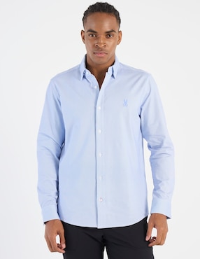 Camisa casual Psycho Bunny de algodón manga larga para hombre