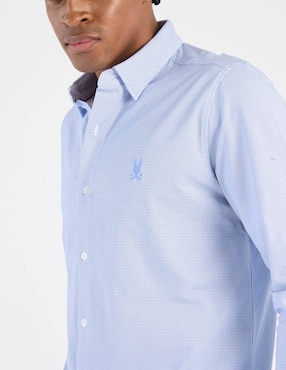 Camisa casual Psycho Bunny de algodón manga larga para hombre
