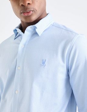 Camisa casual Psycho Bunny de algodón manga larga para hombre