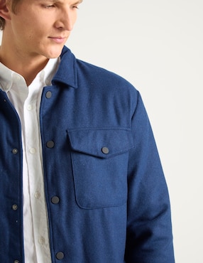 Sobrecamisa casual Scappino de lana manga larga para hombre