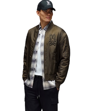 Chamarra bomber Psycho Bunny con bolsillos para hombre