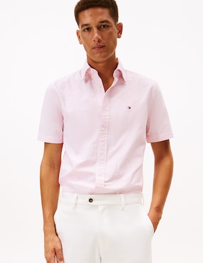 Camisa casual Tommy Hilfiger de algodón manga corta para hombre