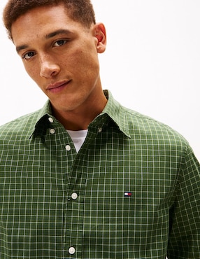 Camisa casual Tommy Hilfiger de algodón manga larga para hombre