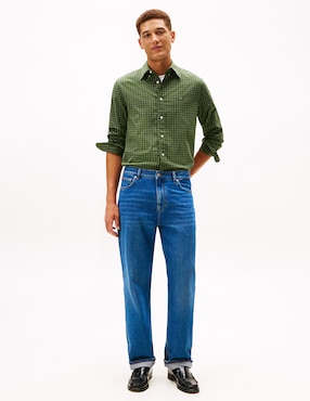Camisa casual Tommy Hilfiger de algodón manga larga para hombre