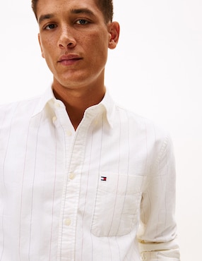 Camisa casual Tommy Hilfiger de algodón manga larga para hombre