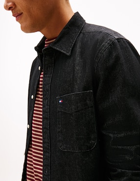 Sobrecamisa casual Tommy Hilfiger de algodón manga larga para hombre
