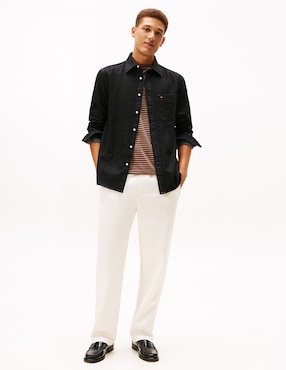 Sobrecamisa casual Tommy Hilfiger de algodón manga larga para hombre