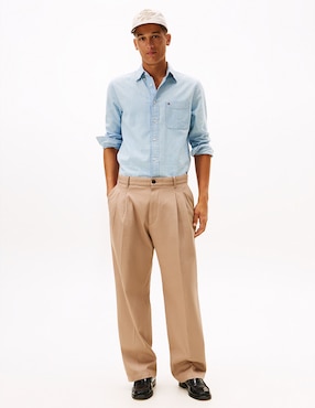 Camisa casual Tommy Hilfiger de algodón manga larga para hombre