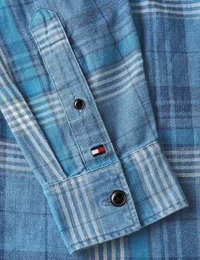 Camisa casual Tommy Hilfiger de algodón manga larga para hombre