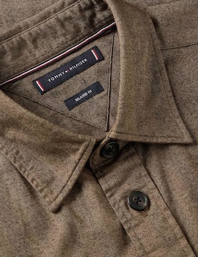 Camisa casual Tommy Hilfiger de algodón manga larga para hombre