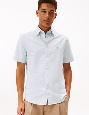 Camisa casual Tommy Hilfiger de algodón manga corta para hombre
