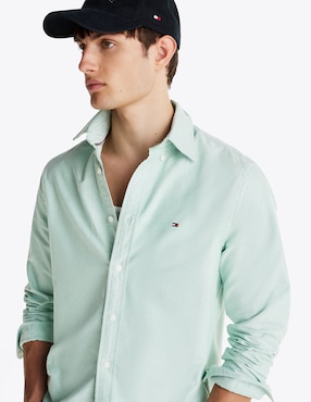 Camisa casual Tommy Hilfiger de algodón manga larga para hombre