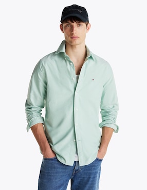 Camisa casual Tommy Hilfiger de algodón manga larga para hombre