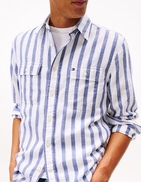 Camisa casual Tommy Hilfiger de algodón manga larga para hombre