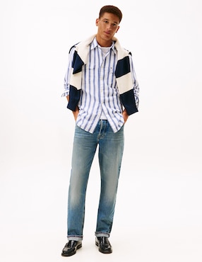 Camisa casual Tommy Hilfiger de algodón manga larga para hombre