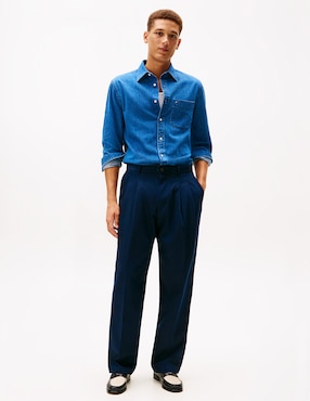 Camisa casual Tommy Hilfiger de algodón manga larga para hombre