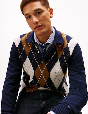 Suéter Tommy Hilfiger cuello polo para hombre
