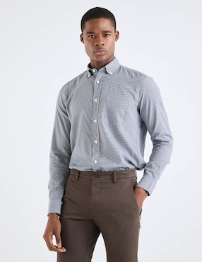 Camisa casual Scappino de algodón manga larga para hombre