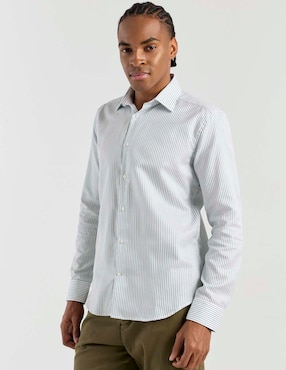 Camisa casual Scappino de algodón manga larga para hombre