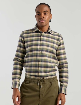 Camisa casual Scappino de algodón manga larga para hombre
