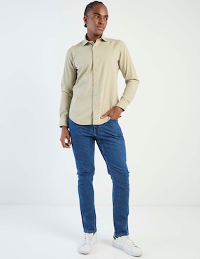 Camisa de vestir Scappino de algodón manga larga para hombre
