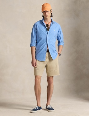 Camisa business casual Polo RL de algodón manga larga para hombre