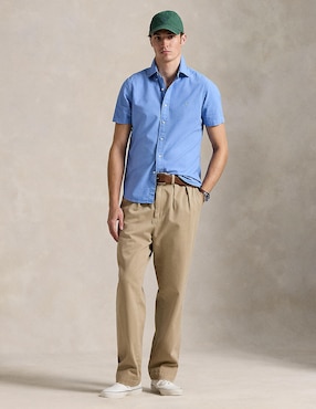 Camisa business casual Polo RL de algodón manga corta para hombre