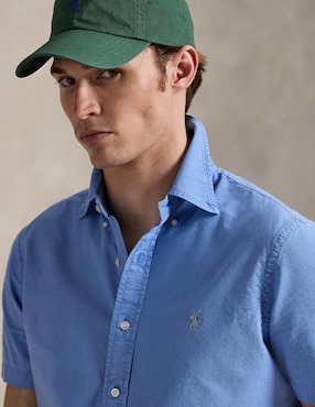 Camisa business casual Polo RL de algodón manga corta para hombre