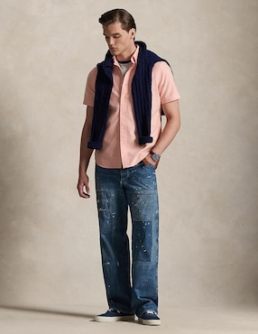 Camisa casual Polo Rl de algodón manga corta para hombre