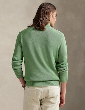Suéter Polo Rl cuello con cierre para hombre