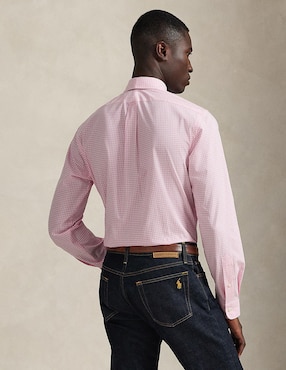 Camisa business casual Polo Rl de algodón manga larga para hombre