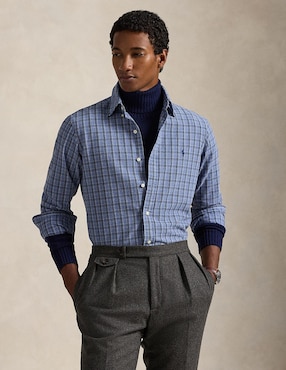Camisa casual Polo Ralph Lauren de algodón manga larga para hombre