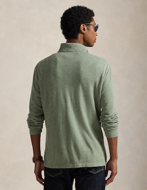 Suéter Polo Rl cuello con cierre para hombre