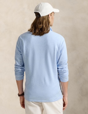 Suéter Polo Rl cuello con cierre para hombre