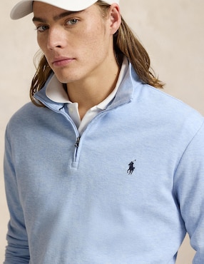 Suéter Polo Rl cuello con cierre para hombre
