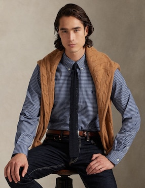 Camisa casual Polo Ralph Lauren de algodón manga larga para hombre